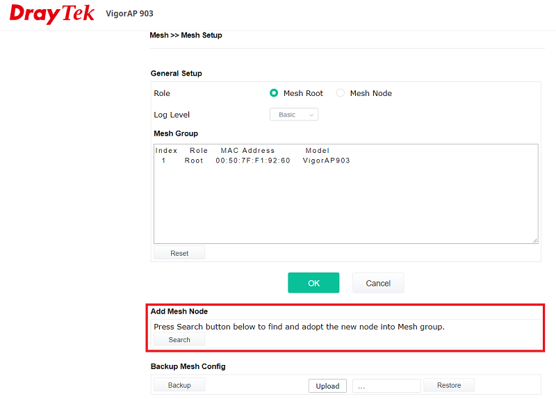 a screenshot of VigorAP's Web UI